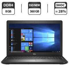 Ноутбук Dell Latitude 3580 / 15.6" (1366x768) TN / Intel Core i3-6006U (2 (4) ядра по 2.0 GHz) / 8 GB DDR4 / 360 GB SSD NEW / Intel HD Graphics 520 / WebCam / HDMI / Windows 10 Pro