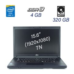 Ноутбук Fujitsu Lifebook A744/H / 15.6" (1920х1080) TN / Intel Core i3-4000M (2 (4) ядра по 2.4 GHz) / 4 GB DDR3 / 320 GB HDD / WebCam / USB 3.0 / DP