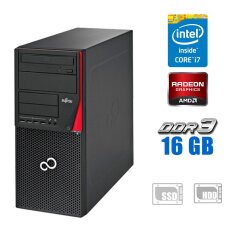 Ігровий ПК Fujitsu Esprimo P720 E90+ Tower / Intel Core i7-4790 (4 (8) ядра по 3.6 - 4.0 GHz) / 16 GB DDR3 / 120 GB SSD + 500 GB HDD / AMD Radeon R9 350, 2 GB GDDR5, 128-bit