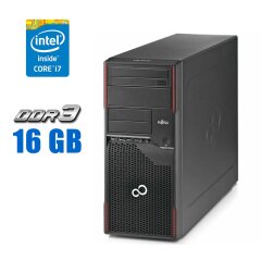 Комп'ютер Fujitsu Celsius W410 Tower / Intel Core i7-2600 (4 (8) ядра по 3.4 - 3.8 GHz) / 16 GB DDR3 / 500 GB HDD / Intel HD Graphics 2000 / DVD-ROM