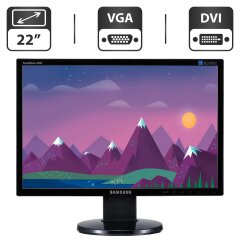 Монитор Samsung SyncMaster 2243BW / 22" (1680x1050) TN / VGA, DVI / VESA 100x100 + Кабели (VGA, DVI на выбор) и питания в комплекте