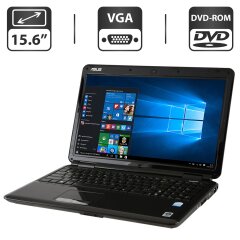 Ноутбук Asus K50 / 15.6" (1366x768) TN / Intel Celeron T3300 (2 ядра по 2.0 GHz) / 4 GB DDR2 / 500 GB HDD / Intel Graphics / WebCam / VGA