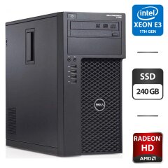 Робоча станція Dell Precision T1700 Tower / Intel Xeon E3-1240 v3 (4 (8) ядра по 3.4 - 3.8 GHz) / 16 GB DDR3 / 240 GB SSD / AMD Radeon HD 6570, 2 GB GDDR5, 128-bit / DVD-ROM / HDMI