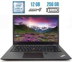 Ультрабук Б-клас Lenovo ThinkPad T470s / 14" (1920x1080) IPS / Intel Core i5-7300U (2 (4) ядра по 2.6 - 3.5 GHz) / 12 GB DDR4 / 256 GB SSD M.2 / Intel HD Graphics 620 / WebCam / USB 3.1 / Fingerprint / Дві батареї