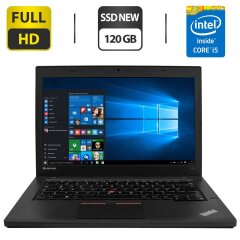 Ультрабук Lenovo ThinkPad T460 / 14" (1920x1080) IPS / Intel Core i5-6200U (2 (4) ядра по 2.3 - 2.8 GHz) / 8 GB DDR3 / 120 GB SSD / Intel HD Graphics 520 / WebCam 