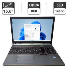 Ноутбук Б-клас Fujitsu LifeBook E756 / 15.6'' (1366x768) TN / Intel Core i5-6300U (2 (4) ядра по 2.4 - 3.0 GHz) / 8 GB DDR4 / 128 GB SSD / Intel HD Graphics 520 / WebCam / Без АКБ