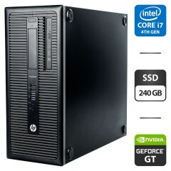 Компьютер HP ProDesk 600 G1 Tower / Intel Core i7-4770 (4 (8) ядра по 3.4 - 3.9 GHz) / 16 GB DDR3 / 240 GB SSD / nVidia GeForce GT 730, 2 GB GDDR5, 64-bit / DVD-ROM