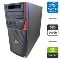 Рабочая станция Fujitsu Celsius M740n Tower / Intel Xeon E5-2697 v3 (14 (28) ядер по 2.6 - 3.6 GHz) / 64 GB DDR4 / 240 GB SSD / nVidia Quadro K2200, 4 GB GDDR5, 128-bit / DVD-ROM