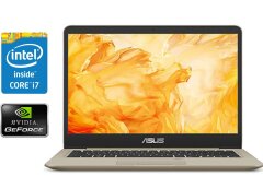 Игровой ультрабук Asus Vivobook S14 S410UA / 14" (1920x1080) IPS / Intel Core i7-8550U (4 (8) ядра по 1.8 - 4.0 GHz) / 8 GB DDR4 / 240 GB SSD / nVidia GeForce MX150, 2 GB GDDR5, 64-bit / WebCam / Win 10 Home