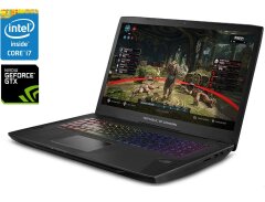 Ігровий ноутбук Б-клас Asus ROG Strix GL702VI / 17.3" (1920x1080) IPS / Intel Core i7-7700HQ (4 (8) ядра по 2.8 - 3.8 GHz) / 16 GB DDR4 / 512 GB SSD + 1000 GB HDD / nVidia GeForce GTX 1080, 8 GB GDDR5X, 256-bit / WebCam