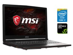 Игровой ноутбук MSI GP63 Leopard 8RD / 15.6" (1920x1080) TN / Intel Core i7-8750H (6 (12) ядер по 2.2 - 4.1 GHz) / 8 GB DDR4 / 256 GB SSD / nVidia GeForce GTX 1050 Ti, 4 GB GDDR5, 128-bit / WebCam