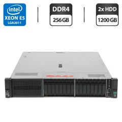 Сервер HP ProLiant DL380 Gen9 (18x 2.5 SFF) 2U Rack / 2x Intel Xeon E5-2667 v3 (8 (16) ядра по 3.2 - 3.6 GHz) / 256 GB DDR4 / 2x 1200 GB HDD (SAS) / RAID HP Smart Array P440ar / 2x 500W