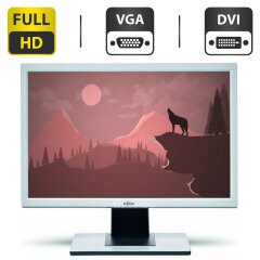 Монитор Б-класс Fujitsu B24W-5 / 24'' (1920x1200) TN / VGA, DVI / Встроенные колонки 2x 1.0W + Кабели подключения
