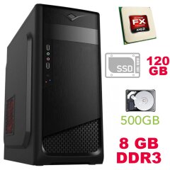 Игровой ПК Tower / AMD FX-6100 (6 ядер по 3.3-3.9GHz) / 8GB DDR3 / 128 GB SSD+500 GB HDD / nVidia GeForce GTX 950 2GB GDDR5 / БП 400W