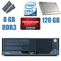 Fujitsu e7935 DT / Intel Core 2 Duo E8500 (2 ядра по 3.16GHz) / 8 GB DDR2 / 120 GB SSD / AMD Radeon 5450 1GB GDDR3