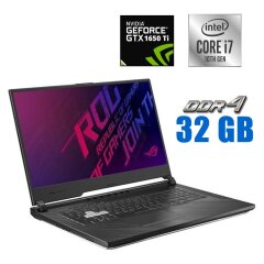 Ігровий ноутбук Asus ROG Strix G731GT-RB73 / 17.3" (1920x1080) IPS / Intel Core i7-10750H (6 (12) ядер по 2.6 - 5.0 GHz) / 32 GB DDR4 / 512 GB SSD / nVidia GeForce GTX 1650 Ti, 4 GB GDDR6, 128-bit / WebCam 