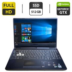 Ігровий ноутбук Asus TUF Gaming F15 / 15.6" (1920x1080) IPS / Intel Core i5-10300H (4 (8) ядра по 2.5 - 4.5 GHz) / 16 GB DDR4 / 512 GB SSD / nVidia GeForce GTX 1650 Ti, 4 GB GDDR6, 128-bit / WebCam
