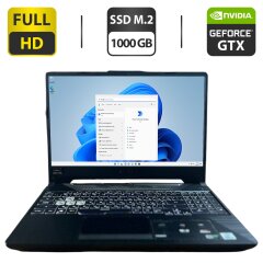 Ігровий ноутбук Asus TUF Gaming F15 FX506LH / 15.6" (1920x1080) IPS / Intel Core i5-10300H (4 (8) ядра по 2.5 - 4.5 GHz) / 32 GB DDR4 / 1000 GB SSD / nVidia GeForce GTX 1650, 4 GB GDDR5, 128-bit / WebCam