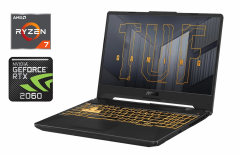 Ігровий ноутбук Б-клас Asus TUF Gaming A15 / 15.6" (1920x1080) IPS / AMD Ryzen 7 4800H (8 (16) ядер по 2.9 - 4.2 GHz) / 16 GB DDR4 / 512 GB SSD / nVidia GeForce RTX 2060, 6 GB GDDR6, 192-bit / WebCam / Windows 10
