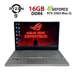 Ігровий ультрабук Б-клас Asus ROG Zephyrus G14 GA401IV / 14" (1920x1080) IPS / AMD Ryzen 9 4900HS (8 (16) ядер по 3.0 - 4.3 GHz) / 16 GB DDR4 / 512 GB SSD NVMe / nVidia GeForce RTX 2060 Max-Q, 6 GB GDDR6, 192-bit