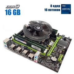 Комплект: Материнская плата Envinda X79G v1.51 + Intel Xeon E5-2650 v2 (8 (16) ядер по 2.6 - 3.4 GHz) / 16 GB DDR3 + Кулер ID-Cooling DK-01 