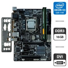 Комплект: Материнская плата Gigabyte GA-B85M-HD3G / Intel Xeon E3-1245 v3 (4 (8) ядра по 3.4 - 3.8 GHz) / 16 GB DDR3 / Socket LGA 1150 / Задняя заглушка