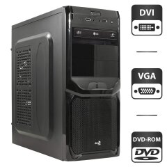 Компьютер AeroCool V3X Tower / AMD A6-6400K (2 ядра по 3.9 - 4.1 GHz) / 4 GB DDR3 / 250 GB HDD / AMD Radeon HD 8470D / DVD-ROM / VGA / 420W