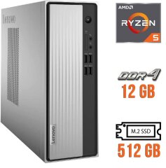 Комп'ютер Lenovo IdeaCentre 3 07ADA05 (90MV) SFF / AMD Ryzen 5 3500U (4 (8) ядра по 2.1 - 3.7 GHz) / 12 GB DDR4 / 512 GB SSD M.2 / AMD Radeon Vega 8 Graphics / USB 3.1 / HDMI / Card Reader / Блок живлення в комплекті