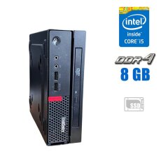 Компьютер Lenovo ThinkCentre M910Q USFF / Intel Core i5-6500T (4 ядра по 2.5 - 3.1 GHz) / 8 GB DDR4 / 256 GB SSD / Intel HD Graphics 530 / DVD-ROM 