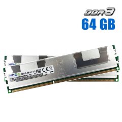 Комплект: Серверная оперативная память Samsung / 64 GB (2x 32 GB) / 4Rx4 PC3-10600R / DDR3 ECC / 1333 MHz