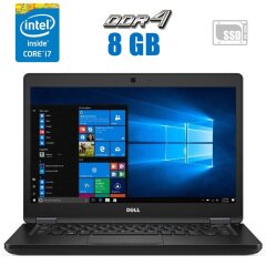 Ігровий ноутбук Dell Latitude 5480 / 14" (1366x768) TN / Intel Core i7-7820HQ (4 (8) ядра по 2.9 - 3.9 GHz) / 8 GB DDR4 / 256 GB SSD / nVidia GeForce 930MX, 2 GB GDDR5, 64-bit / WebCam 