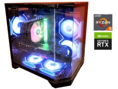Ігровий ПК Qube Crystal Black Color Tower / AMD Ryzen 5 7500F (6 (12) ядер по 3.7 - 5.0 GHz) / 32 GB DDR5 / 1000 GB SSD M.2 / nVidia GeForce RTX 3090, 24 GB GDDR6X, 384-bit / 850W