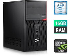 Игровой ПК Fujitsu Tower / Intel Core i7-6700 (4 (8) ядра по 3.4 - 4.0 GHz) / 16 GB DDR4 / 500 GB SSD + 1000 GB HDD / nVidia GeForce GTX 1060, 6 GB GDDR5, 192-bit + Windows 10 в подарок