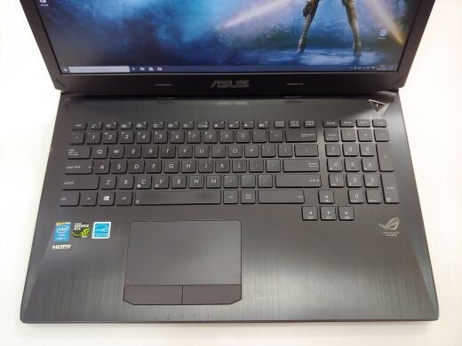 ASUS ROG G750J / 17.3" (1920x1080) TN / Intel Core i7-4700HQ (4 (8) ядра по 2.4 - 3.4 GHz) / 8 GB DDR3 / 120 GB SSD+1000 GB HDD / nVidia GeForce GTX 765M 2 GB / WebCam / DVD-RW
