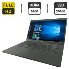Ноутбук Dell Latitude 3510 / 15.6" (1920x1080) IPS / Intel Core i5-10210U (4 (8) ядра по 1.6 - 4.2 GHz) / 16 GB DDR4 / 240 GB SSD / Intel UHD Graphics / WebCam