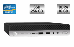 copy_Комп'ютер HP EliteDesk 800 G4 DM / Intel Core i5-8600T (6 ядер по 2.3 - 3.7 GHz) / 16 GB DDR4 / 256 GB SSD / Intel UHD Graphics 630 / Wi-Fi