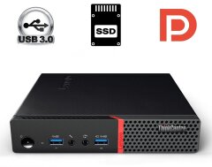 Неттоп Lenovo ThinkCentre M600 Tiny USFF / Intel Pentium J3710 (4 ядра по 1.6 - 2.64 GHz) / 4 GB DDR3 / 240 GB SSD / Intel HD Graphics 405 / DisplayPort / Блок питания в комплекте