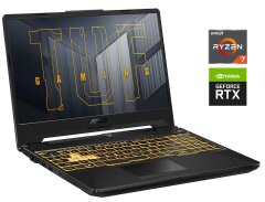 Ігровий ноутбук Asus TUF Gaming A15 TUF506QE / 15.6" (1920x1080) IPS / AMD Ryzen 7 5800H (8 (16) ядер по 3.2 - 4.4 GHz) / 16 GB DDR4 / 512 GB SSD / nVidia GeForce RTX 3050 Ti, 4 GB GDDR6, 128-bit / WebCam / Win 10 Home