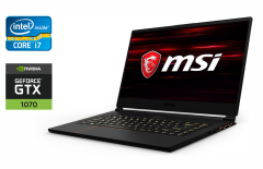 Игровой ноутбук Б-класс MSI GS65 Stealth Thin 8RF / 15.6" (1920x1080) IPS / Intel Core i7-8750H (6 (12) ядер по 2.2 - 4.1 GHz) / 16 GB DDR4 / 512 GB SSD / nVidia GeForce GTX 1070 Max-Q, 8 GB GDDR5, 256-bit / WebCam