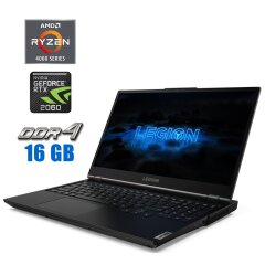 Ігровий ноутбук Lenovo Legion 5 15ARH05H / 15.6" (1920x1080) IPS / AMD Ryzen 7 4800H (8 (16) ядер по 2.9 - 4.2 GHz) / 16 GB DDR4 / 512 GB SSD M.2 / nVidia GeForce RTX 2060, 6 GB GDDR6, 192-bit / WebCam / АКБ NEW