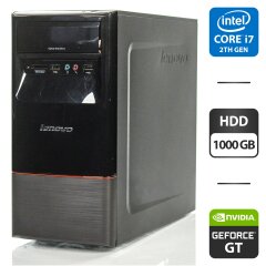 Комп'ютер Lenovo IdeaCentre H430 Tower / Intel Core i7-2600 (4 (8) ядра по 3.4 - 3.8 GHz) / 8 GB DDR3 / 1000 GB HDD / nVidia GeForce GT 530, 1 GB GDDR3, 128-bit / DVD-ROM / 280W