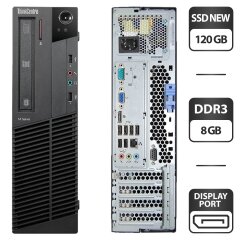 Комп'ютер Lenovo ThinkCentre M91p SFF / Intel Core i5-2400 (4 ядра по 3.1 - 3.4 GHz) / 8 GB DDR3 / 120 GB SSD NEW / Intel HD Graphics 2000 / DVD-ROM + Windows 10 Pro