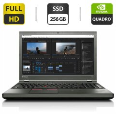 Мобільна робоча станція Б-клас Lenovo ThinkPad W541 / 15.6" (1920x1080) TN / Intel Core i7-4810MQ (4 (8) ядра по 2.8 - 3.8 GHz) / 8 GB DDR3 / 256 GB SSD / nVidia Quadro K2100M, 2 GB GDDR5, 128-bit / WebCam / VGA