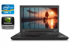 Мобільна робоча станція Lenovo ThinkPad P50 / 15.6" (1920x1080) IPS / Intel Core i7-6820HQ (4 (8) ядра по 2.7 - 3.6 GHz) / 32 GB DDR4 / 480 GB SSD / nVidia Quadro M2000M, 4 GB GDDR5, 128-bit / WebCam / TouchID / Windows 10