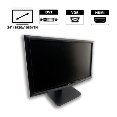 Монітор Acer G245H / 24" (1920x1080) TN / VGA, DVI, HDMI + Кабель живлення Монітор Acer G245H / 24" (1920x1080) TN / VGA, DVI, HDMI + Кабель живлення