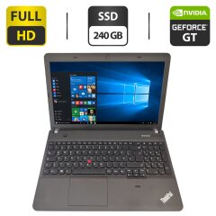 Ноутбук Lenovo ThinkPad E540 / 15.6" (1920x1080) TN / Intel Core i7-4600M (2 (4) ядра по 2.9 - 3.6 GHz) / 16 GB DDR3 / 240 GB SSD / nVidia GeForce GT 740M, 2 GB GDDR3, 64-bit / WebCam / DVD-ROM