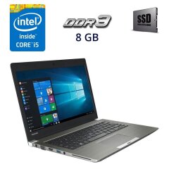 Ноутбук Toshiba Portege Z30 / 13.3" (1366x768) TN / Intel Core i5-6300U (2 (4) ядра по 2.4 - 3.0 GHz) / 8 GB DDR3 / 240 GB SSD / Intel HD Graphics 520 / WebCam / Win 10 Pro