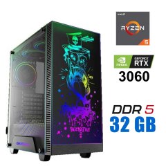 Новый игровой ПК Tower / AMD Ryzen 5 7500F (6 (12) ядер по 3.7 - 5.0 GHz) / 32 GB DDR5 / 1000 GB SSD M.2 / nVidia GeForce RTX 3060, 12 GB GDDR6, 192-bit / 700W
