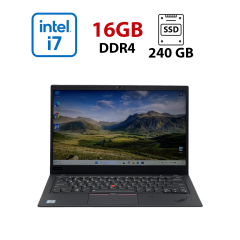 Ультрабук Б-клас Lenovo ThinkPad X1 Carbon 6th / 14" (1920x1080) IPS / Intel Core i7-8650U (4 (8) ядра по 1.9 - 4.2 GHz) / 16 GB DDR3 / 240 GB SSD / Intel UHD Graphics 620 / WebCam