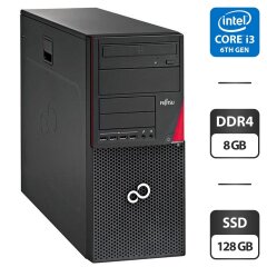 Компьютер Fujitsu Esprimo P756 E90 Tower / Intel Core i3-6100 (2 (4) ядра по 3.7 GHz) / 8 GB DDR4 / 128 GB SSD / Intel HD Graphics 530 / DVD-ROM